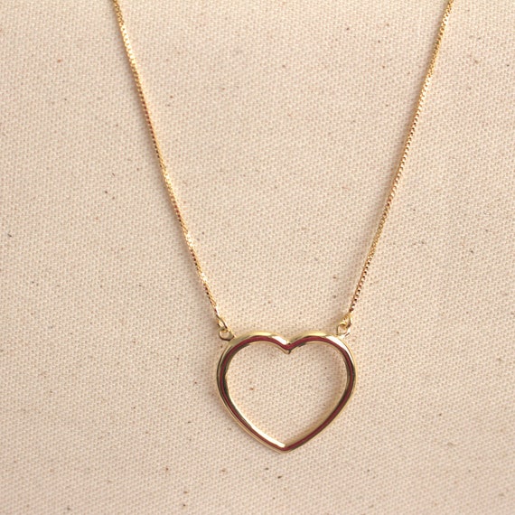 Open heart 2024 necklace gold