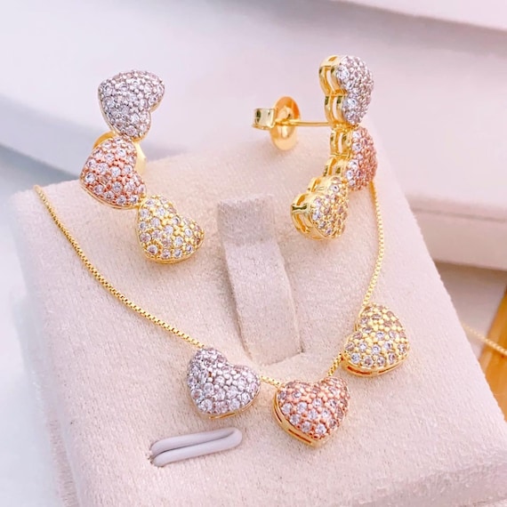 Birthday Gifts for Her Gold Jewelry Set With Necklace and