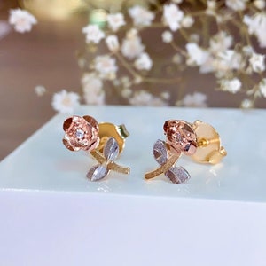 Flower Earrings Studs, 18k Gold Plated Earrings, Gold Flower Earrings, Dainty Flower Stud Earrings, Dainty Studs, Tiny Flower Studs