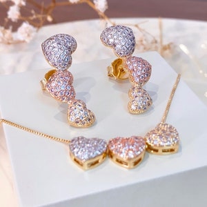 Birthday Gifts for Her, Gold Jewelry Set with Necklace and Earrings, Necklace and Earring Set, Earring Necklace Set, Jewelry Set