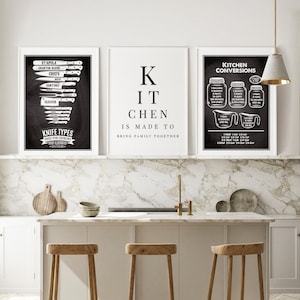 Kitchen Poster Set, Kitchen Decor, Set of 3 Prints, Wall Decoration, Kitchen prints wall art, Minimalist Prints, Kitchen room art