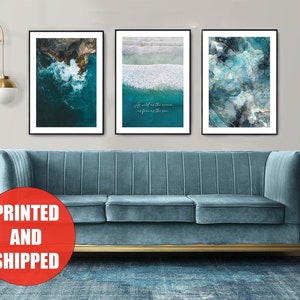 Juego de carteles mar, juego de 3 impresiones, arte oceánico, decoración de pared, impresiones de motivos marinos, arte de pared abstracto, arte moderno, arte de pared de playa, impresión costera