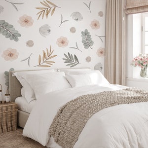Floral Meadow Wall Decals: Boho Nursery Decor, Peel & Stick