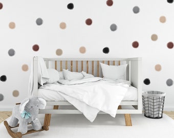 Dots Wall Stickers, Dots Wall Decal, Watercolor dots wall decal, Kids room wall stickers, Reusable Peel and Stick Fabric Wall Decal