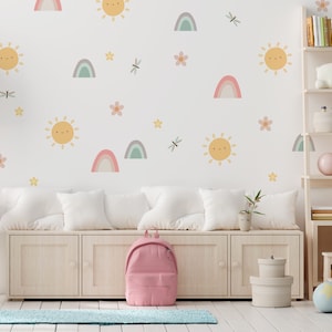 Rainbow wall sticker, Rainbow wall decal, Watercolor rainbows wall sticker, Pastel rainbows wall decal, Color rainbow wall sticker