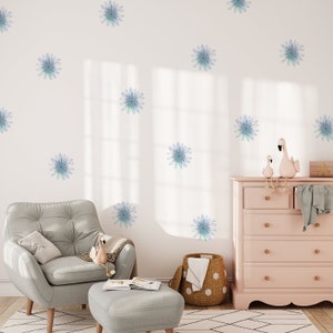 Floral Wall Stickers, Meadow Floral Wall Decal, Wall decor, Boho style wall sticker, Watercolor flower wall stickers, Peel and stick