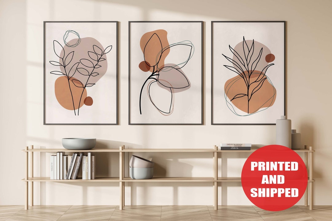 Boho Flower Print Set: Minimalist Wall Art (set of 3) - Etsy