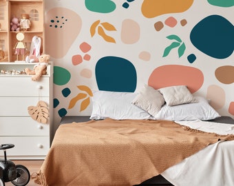 Pastel Shapes Wall Decals: Abstract Nursery Kids Room Decor, Peal and stick,removable