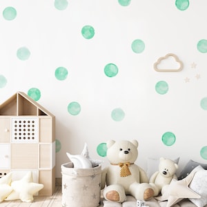 Wandtattoo Punkte, Wandtattoo Punkte, Wandtattoo Punkte grün, Wandaufkleber Punkte, Wandaufkleber Kinderzimmer, Wandaufkleber Punkte