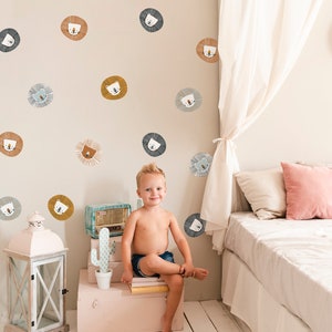 Aufkleber für das Kinderzimmer, Kinderzimmer Wandtattoo, Kinderzimmer Wandtattoo, Wildtiere, Kinderzimmer Wandtattoo