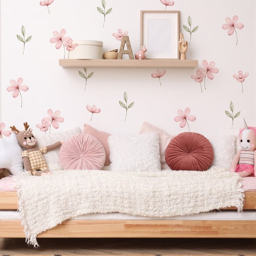 Floral Wall Stickers Meadow Floral Wall Decal Wall Decor Etsy
