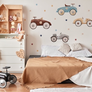 Cars and Stars Wall Decals: Abstract Nursery Decor, Removable Stickers