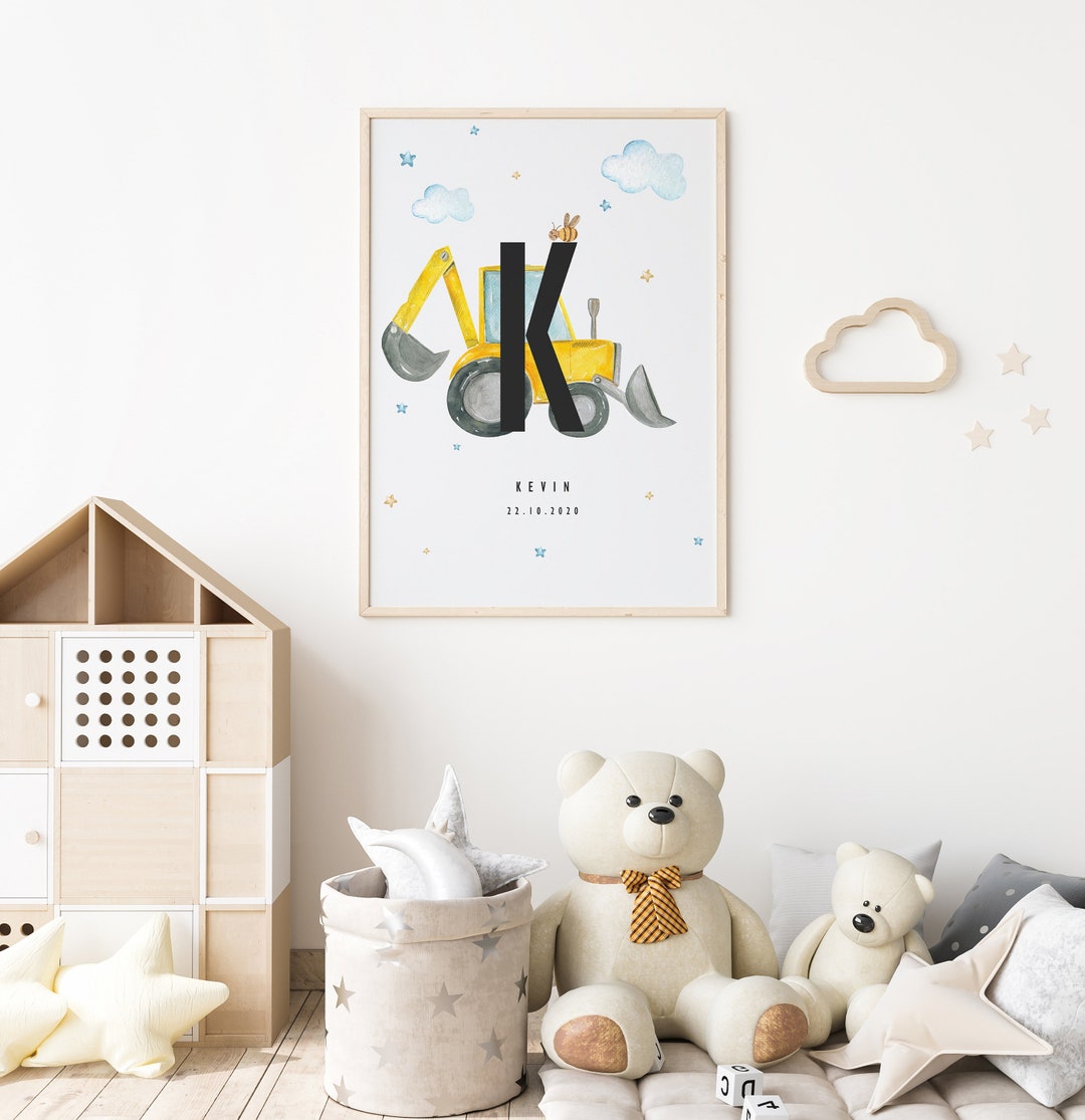 Personalised Baby Poster, Customizable Birth Print, Nursery Wall Art ...