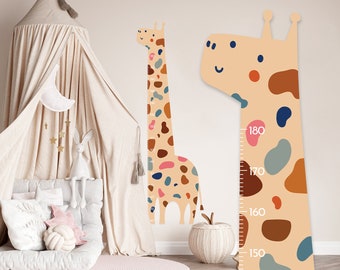 Growth Chart Wall Decal, Giraffe Sticker for Kids, Easy Peel And Stick