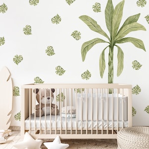 Tropical Palm Wall Sticker, Tropical palm Wall Decal, Tropical leaves wall sticker, Palm wall sticker, Monstera wall decal, Monstera sticker