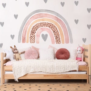 Adhesivo de pared de arcoíris, calcomanía de pared de arcoíris, adhesivo para niños, adhesivo de arcoíris de acuarela, decoración de habitación de niños, decoración de guardería, adhesivo de arcoíris