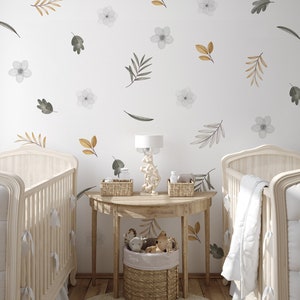 Meadow Floral Wall Decals: Boho Botanical Wall Stickers