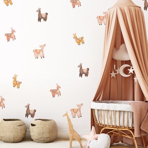 Lama Wandaufkleber, Lama Wandtattoo, Wandtattoo Kinderzimmer, Wandaufkleber Kinderzimmer, Lamas, lustige Lamas Wandaufkleber