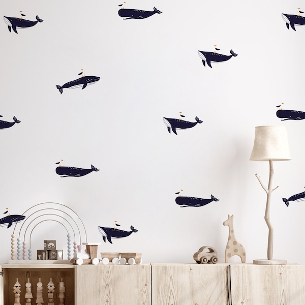 Whale Wall Decal Etsy