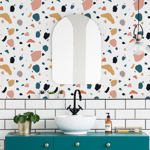 Shapes Wall Sticker Pastel Shapes Wall Decal Abstract Shapes Etsy