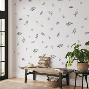 Floral Wall Stickers, Meadow Floral Wall Decal, Wall decor, Boho style wall sticker, Pastel flower wall stickers, Botanical wall stickers