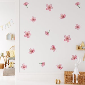 Floral Wall Stickers, Meadow Floral Wall Decal, Wall decor, Boho style wall sticker, Colorful flower wall stickers, Peel and stick