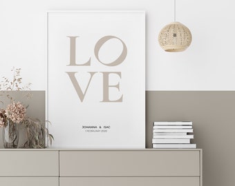 Personalized Valentine Poster, Love Valentine Print, Real Print No Digital Download (No Frame), Real Valentine Wall Decor