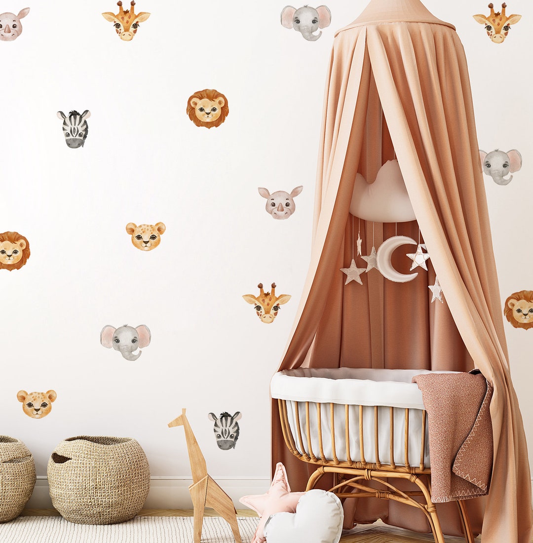 Safari Animals Wall Stickers, Wild Animals Wall Decal, Kids Room Decal ...