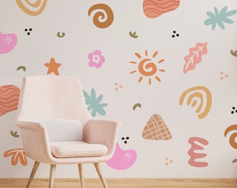 Pastel Shapes Wall Decals: Abstract Geometric Stickers