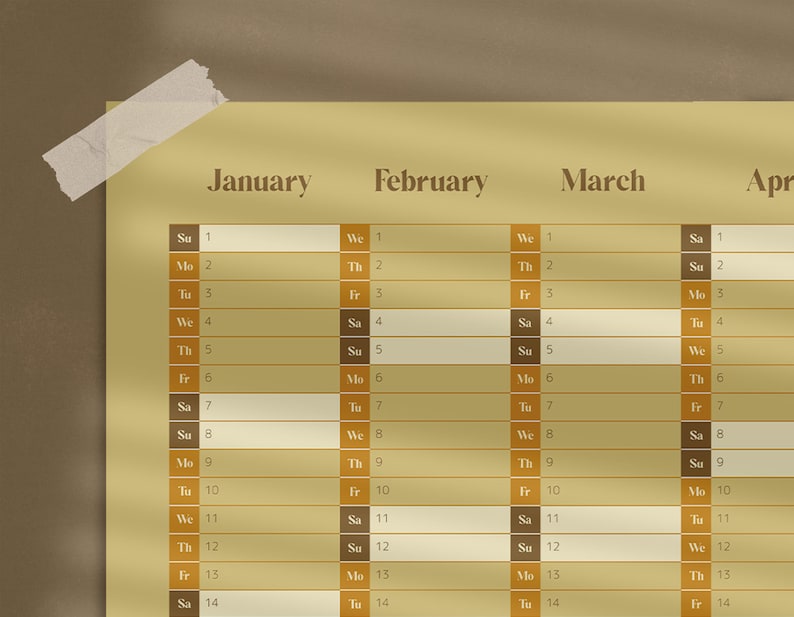 2023 Year Planner 2023 Wall Planner Compact Wall Planner Etsy