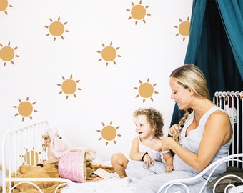 Boho Sun Wandtattoos: Abstrakte Wandsticker für das Home Decor