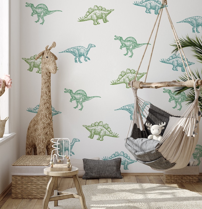 Dinosaurs Wall Stickers Dinosaurs Wall Decal Kids Room Wall Etsy