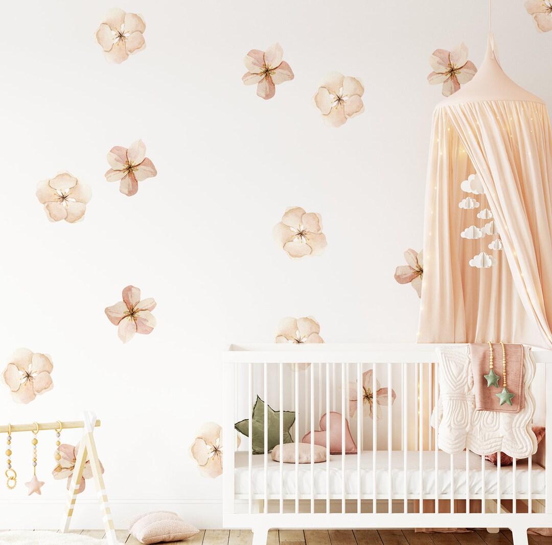 Floral Wall Stickers, Meadow Floral Wall Decal, Wall Decor, Boho Style