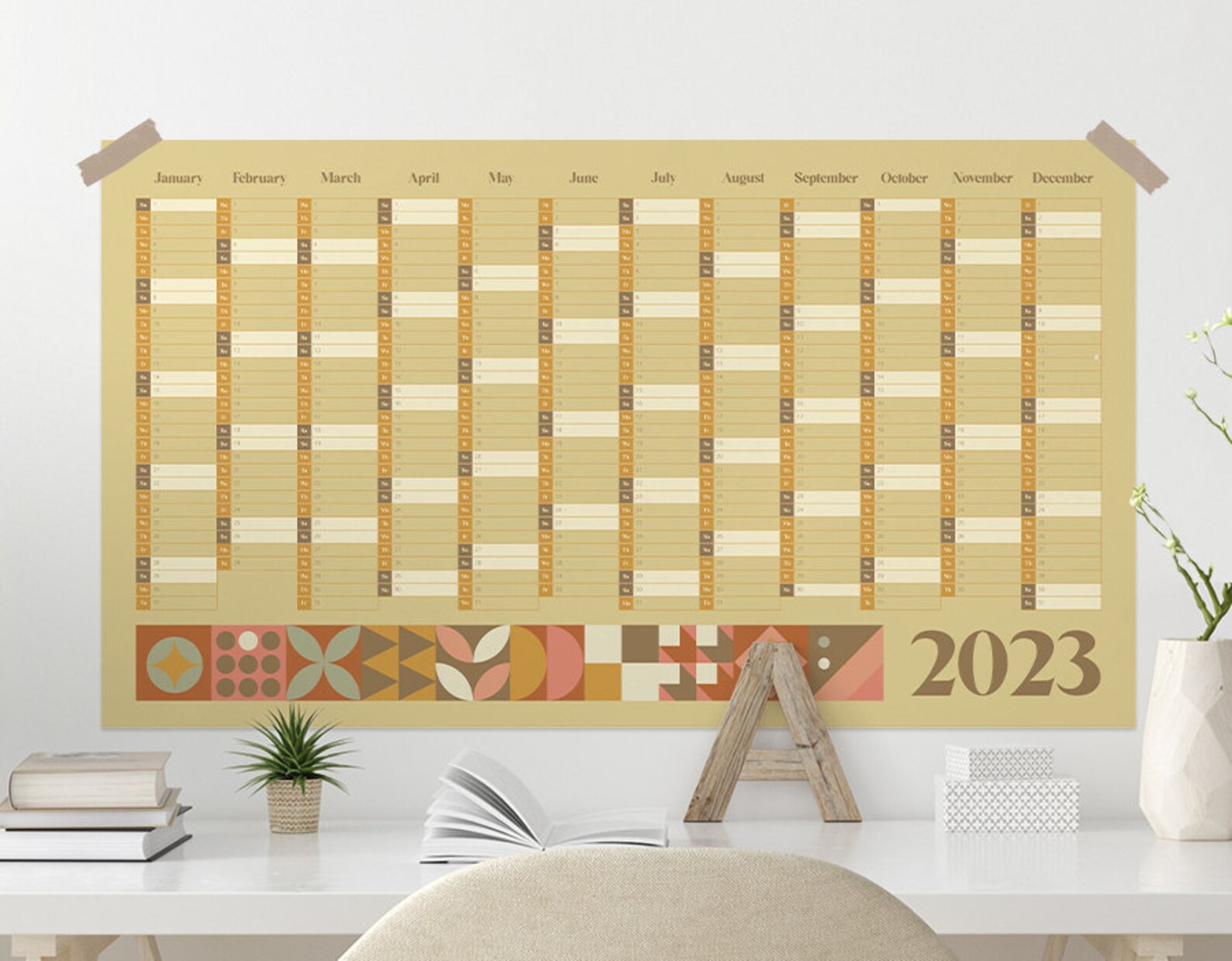2023 Year Planner 2023 Wall Planner Compact Wall Planner Etsy