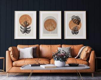 Boho Print Set: Minimalistisk blommig väggkonst