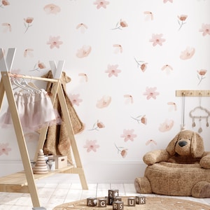 Floral Wall Stickers, Meadow Floral Wall Decal, Wall decor, Boho style wall sticker, Colorful flower wall stickers, Botanical wall stickers