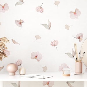 Floral Wall Stickers, Floral Wall Decal, Peonies wall decal, Anthurium wall sticker, Watercolor flower wall stickers, Spring wall sticker