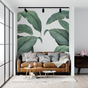 Tropical leaves Wall Sticker, Green leaves Wall Decal, Boho wall sticker, Floral wall decal, Botanical wall sticker, Gigantic leaves decal