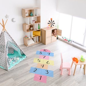 Hopscotch floor sticker, Floor sticker, Hopscotch floor decal, Kids room floor sticker, Jumping game floor sticker, Jumping game for kids