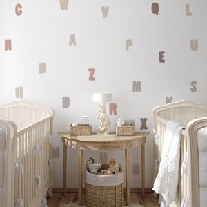 Boho Alphabet Wall Decals: Colorful ABC Stickers, Homeschool Decor,Educational wall