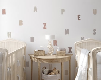 Boho Alphabet Wall Decals: Colorful ABC Stickers, Homeschool Decor,Educational wall