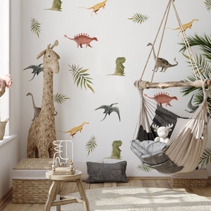 Dinosaurs wall stickers, Dinosaurs wall decal, Kids room wall decal, Kids room wall stickers, Dinosaurs, Funny dinosaurs wall stickers