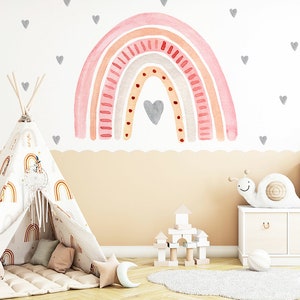 Adhesivo de pared de arcoíris, calcomanía de pared de arcoíris, adhesivo para niños, juego de adhesivos personalizados, adhesivo de arcoíris de acuarela, habitación de niños, adhesivo de arcoíris