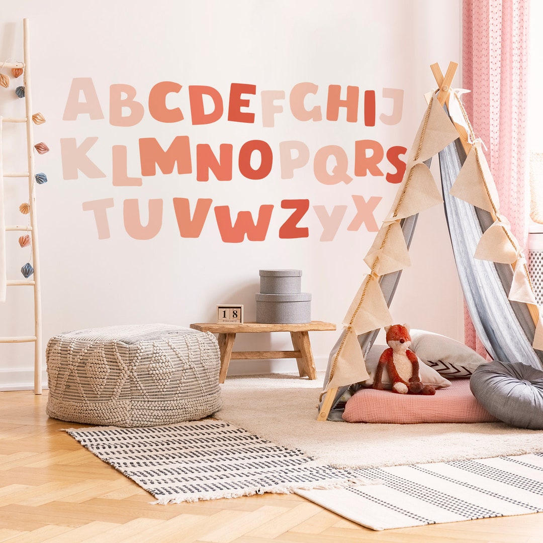 Alphabet Wall Decals: Large Colorful ABC Stickers, Homeschool Decor - Etsy