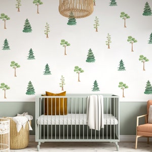Floral Wall Stickers, Forest Trees Wall Decal, Wall decor, Boho style wall sticker, Botanical wall stickers