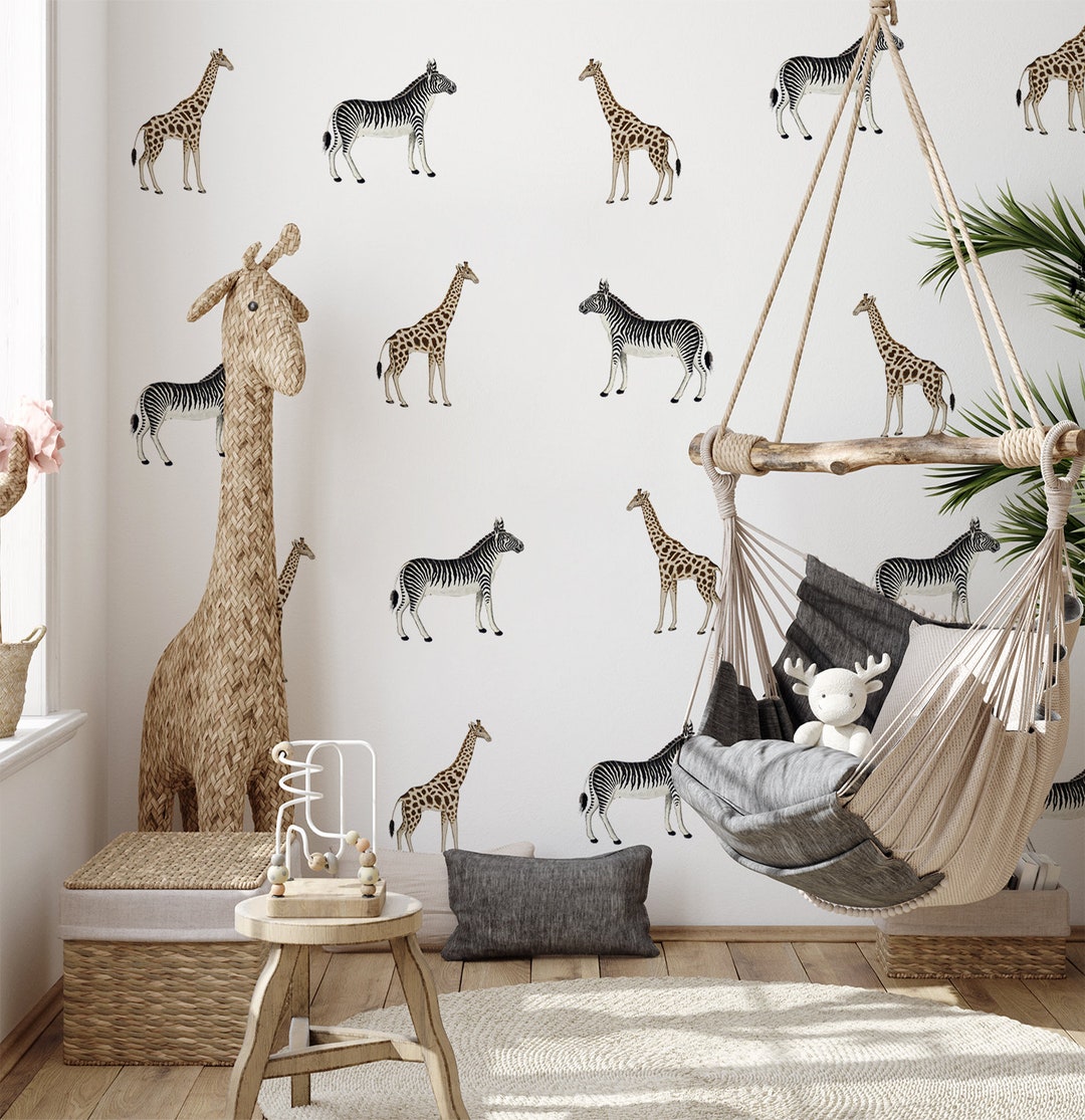Safari Animals Wall Decal Stickers, Kids Room Decor - Etsy Australia