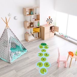 Hopscotch floor sticker, Floor sticker, Hopscotch floor decal, Frog floor sticker, Jumping game floor sticker, Jumping game for kids