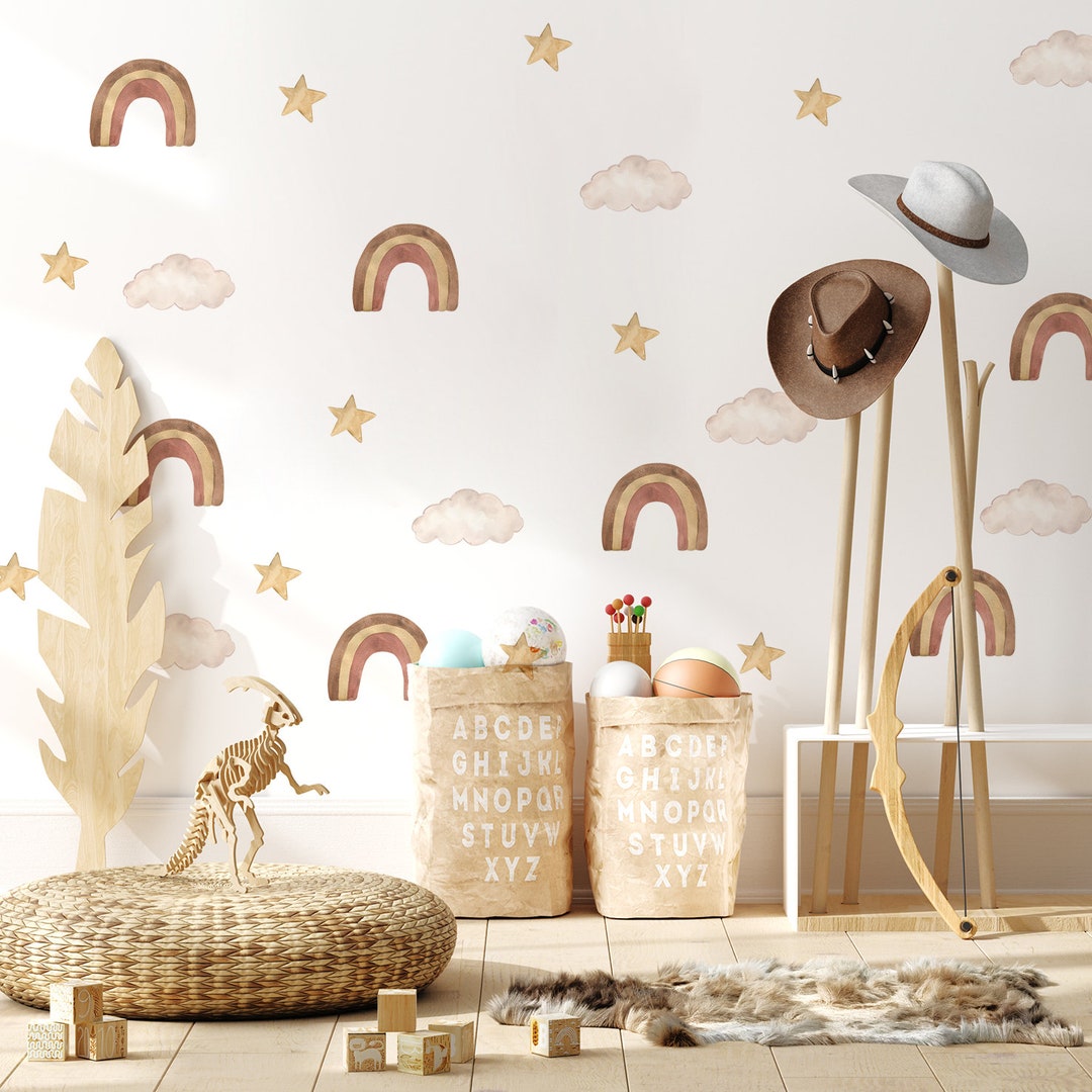 Rainbow Wall Sticker, Rainbow Wall Decal, Boho Rainbows Wall Sticker