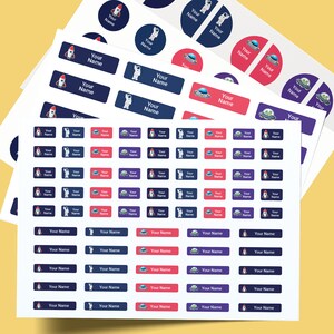 Etichette con nome dell'universo pacchetto scolastico, Etichetta impermeabile personalizzata, Confezione da 94, Confezione da 148 pezzi, Adesivi personalizzati, Penna, Libro di esercizi, Bottiglia, Etichetta per scarpe