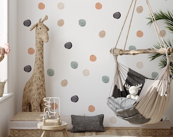 Dots Wall Stickers, Dots Wall Decal, Green dots wall decal, Green dots wall sticker, Watercolor dots wall decal, Kids room wall stickers